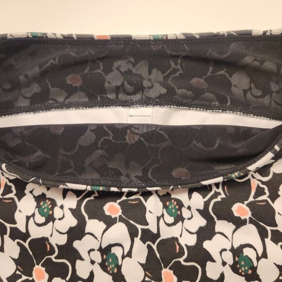 Teezher Tummy Control Skort Floral Print Black White Golf Tennis Medium NEW - Picture 7 of 11